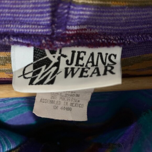 Jeans Wear Vintage Aztec Print Pullover, Hood, 1/4 Zip, 90s Indie Size Medium - Picture 6 of 16